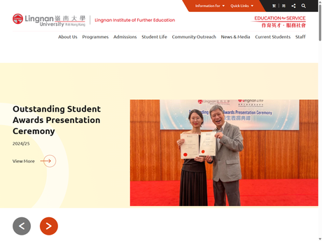 Website Screenshot of Lingnan University - Lingnan Institute of Further Education