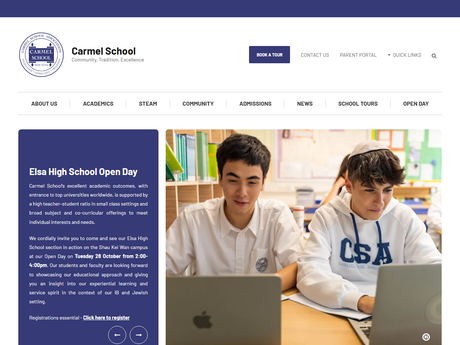 Website Screenshot of Carmel School