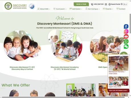 Website Screenshot of Discovery Montessori Academy