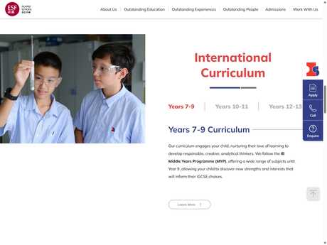 Website Screenshot of Island School