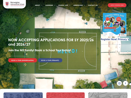 Website Screenshot of Norwegian International School
