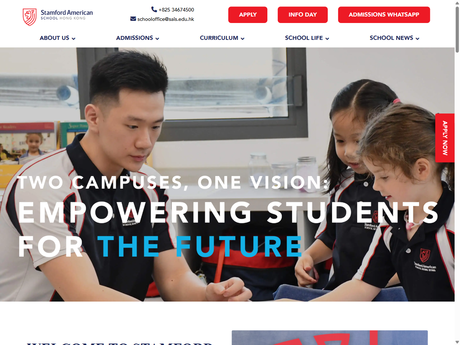 Website Screenshot of Stamford American School Hong Kong