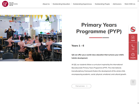 Website Screenshot of Sha Tin Junior School