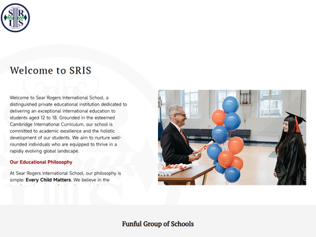 Website Screenshot of Sear Rogers International School