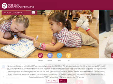 Website Screenshot of ESF International Kindergarten (Tung Chung)