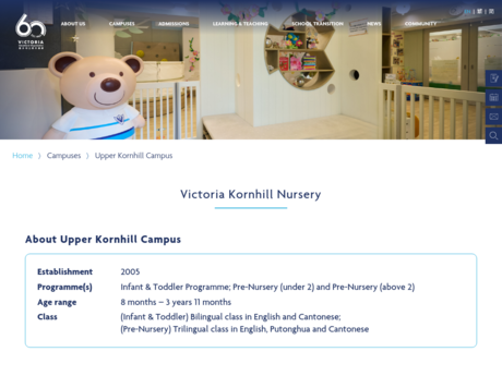 Website Screenshot of Victoria (Kornhill) Nursery