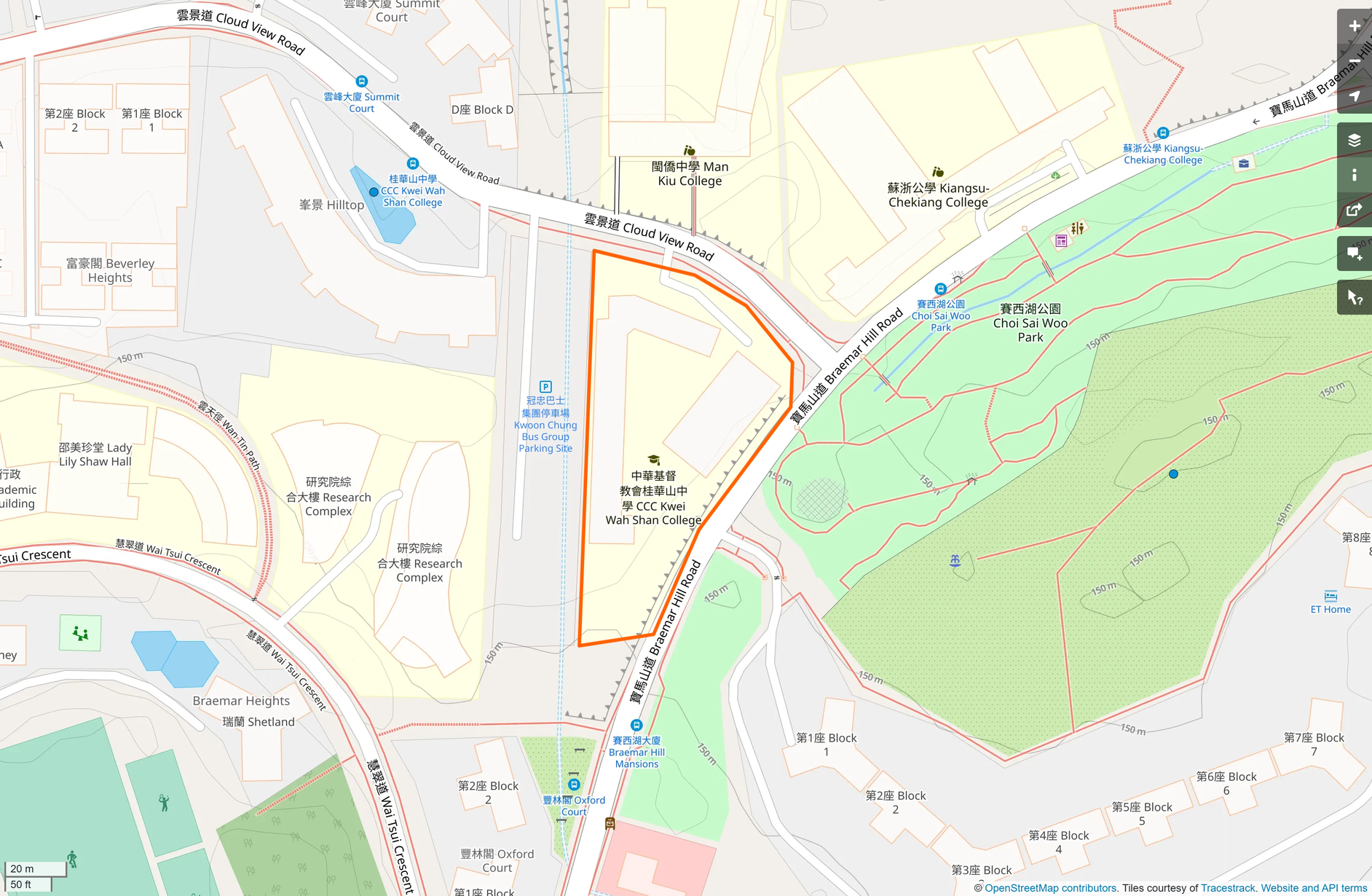 OSM: 中華基督教會桂華山中學 CCC Kwei Wah Shan College