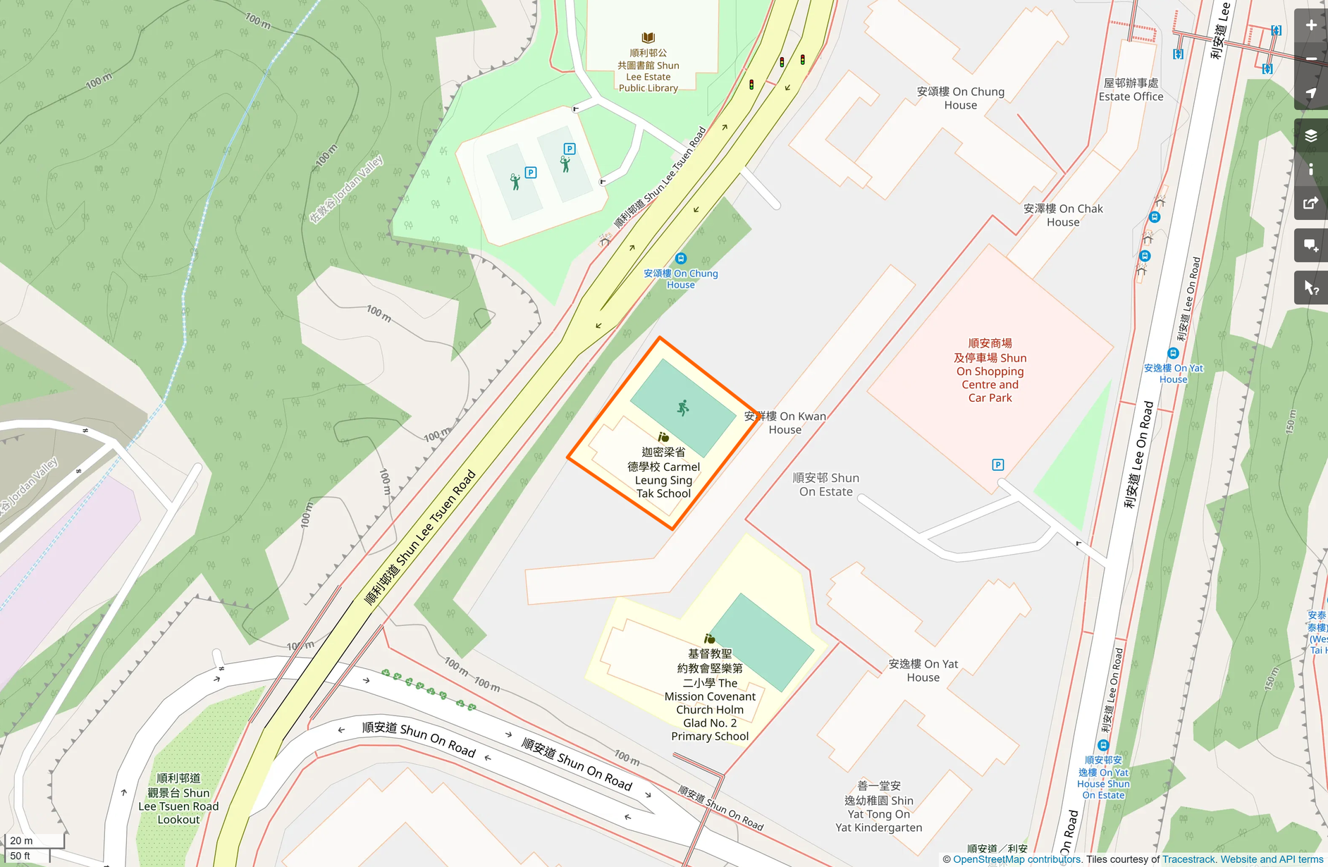 OSM: 迦密梁省德學校 Carmel Leung Sing Tak School