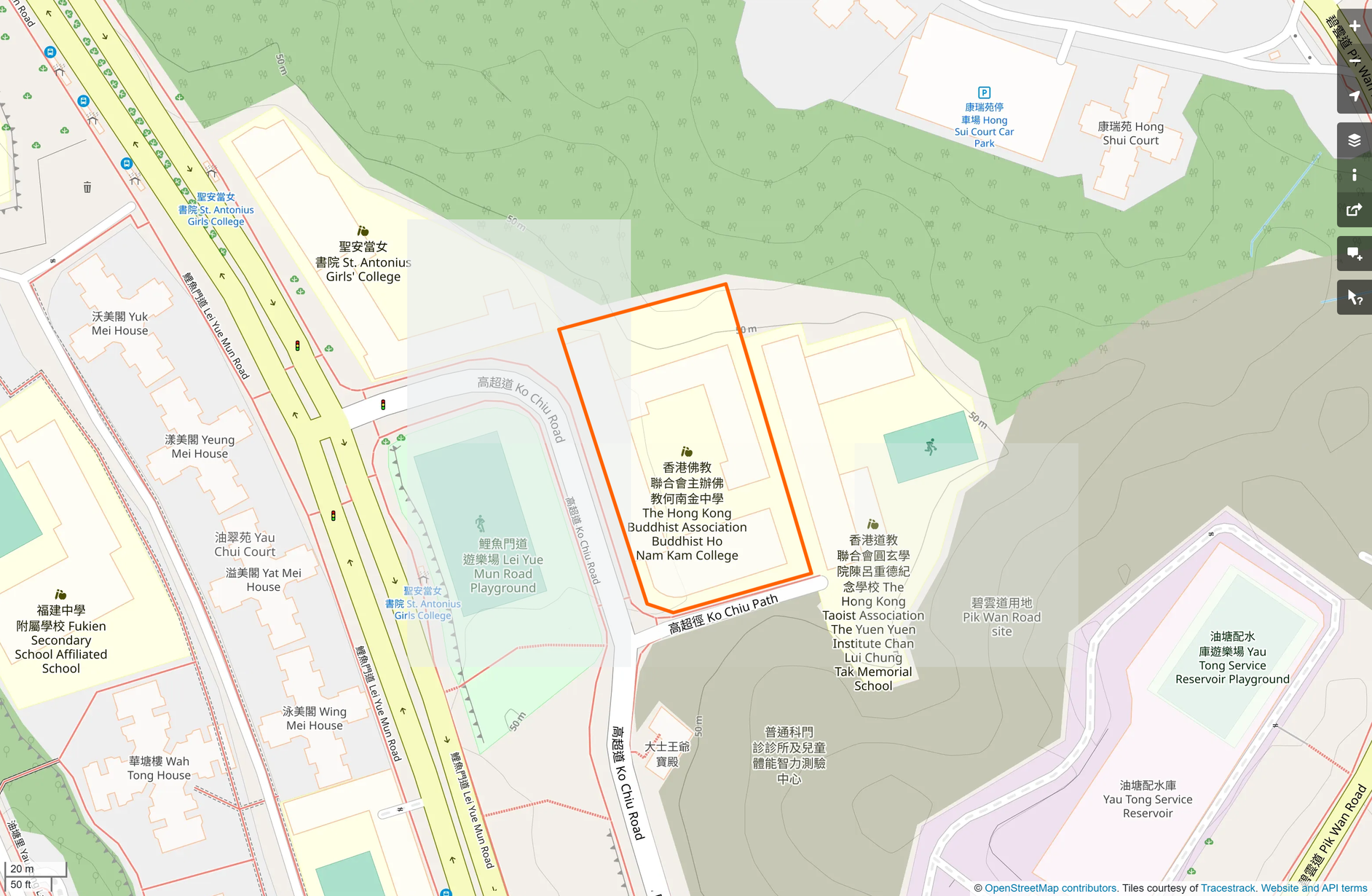 OSM: 佛教何南金中學 Buddhist Ho Nam Kam College