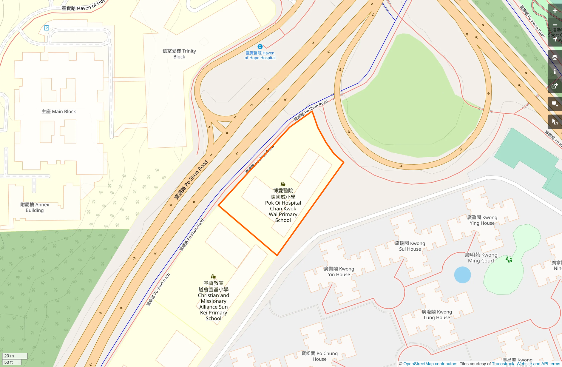 OSM: 博愛醫院陳國威小學 Pok Oi Hospital Chan Kwok Wai Primary School