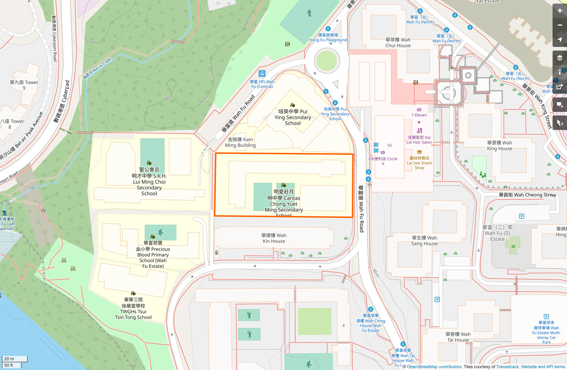 OSM: 明愛莊月明中學 Caritas Chong Yuet Ming Secondary School