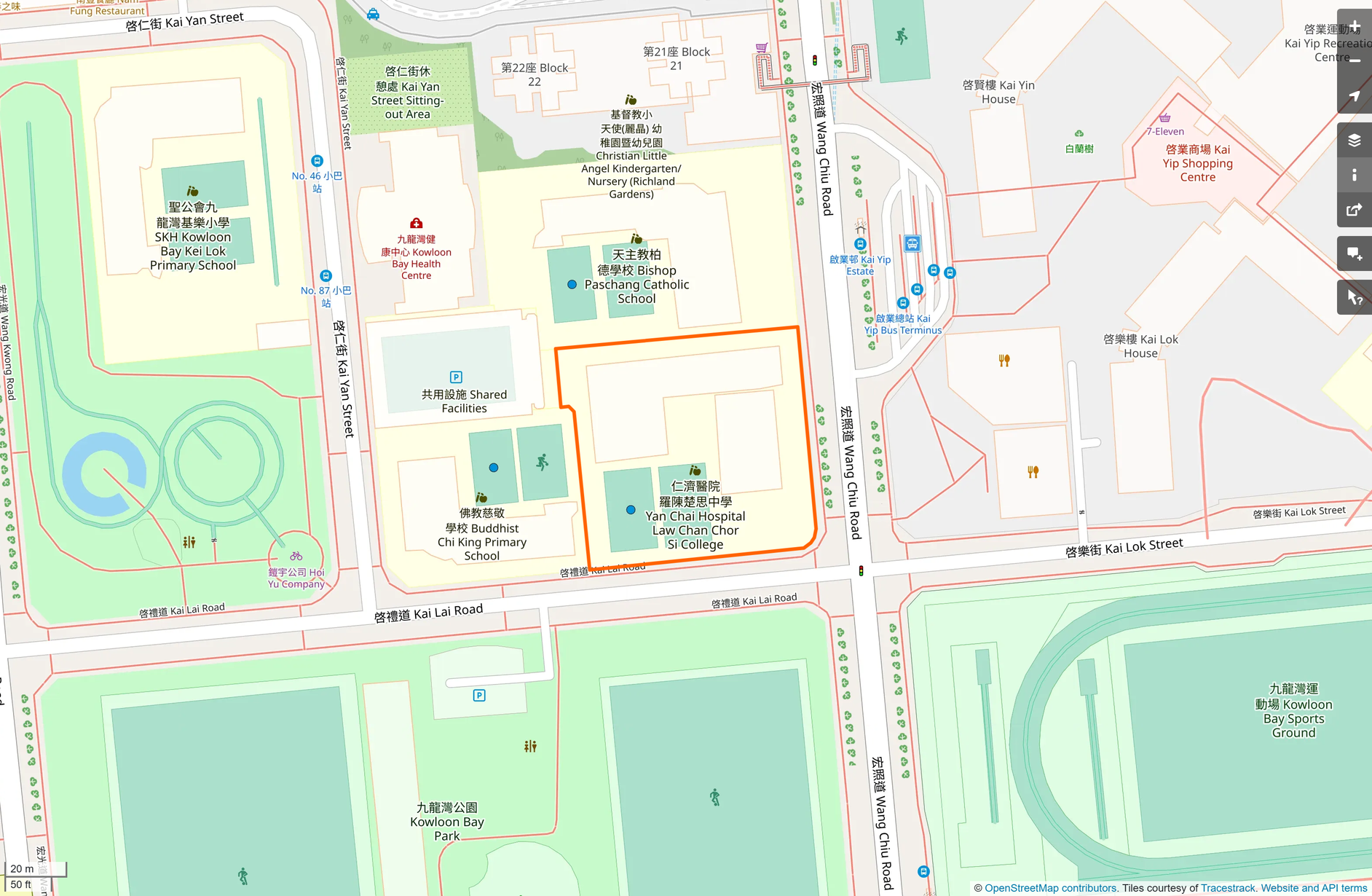 OSM: 仁濟醫院羅陳楚思中學 Yan Chai Hospital Law Chan Chor Si College