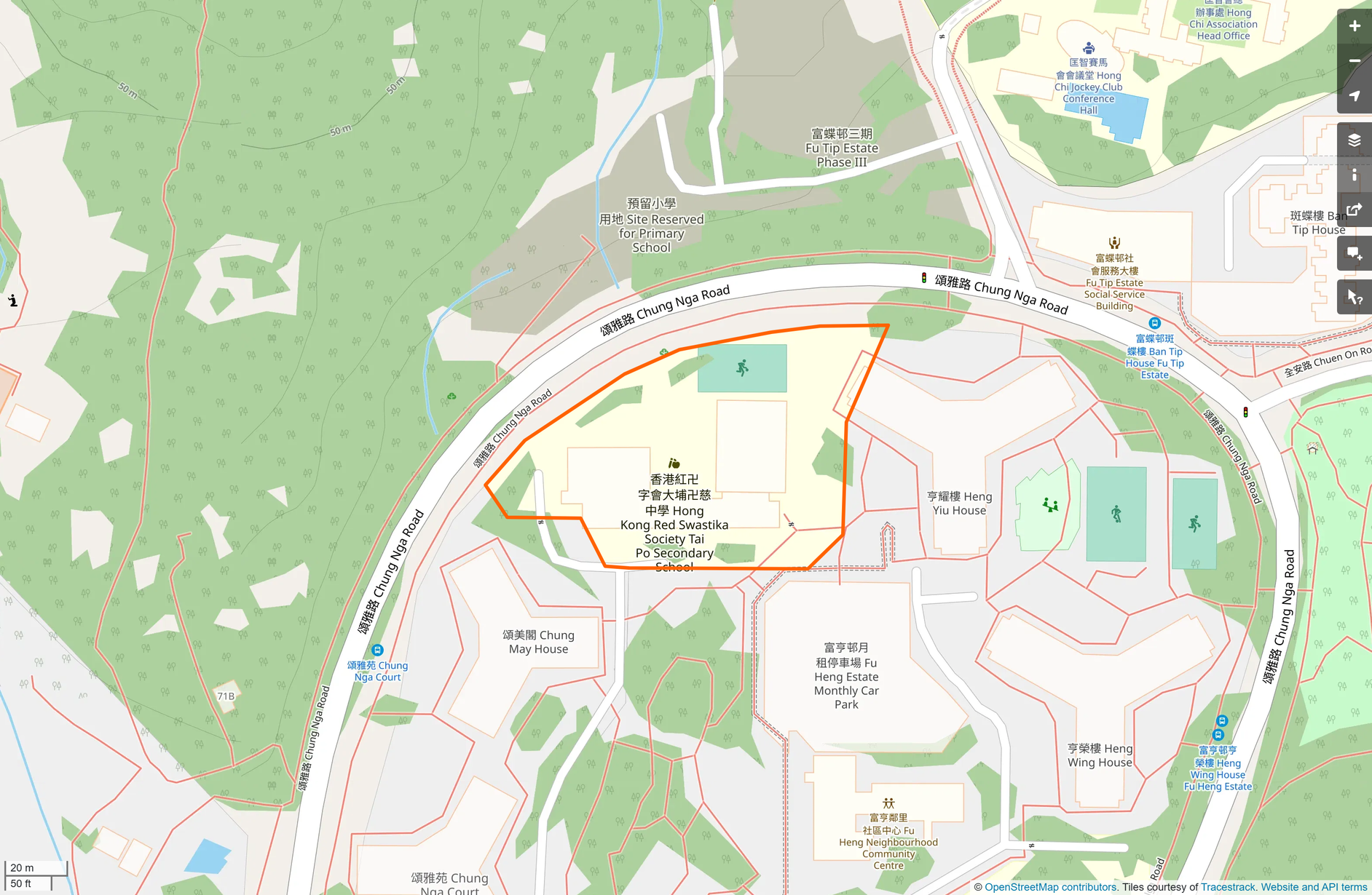 OSM: 香港紅卍字會大埔卍慈中學 Hong Kong Red Swastika Society Tai Po Secondary School
