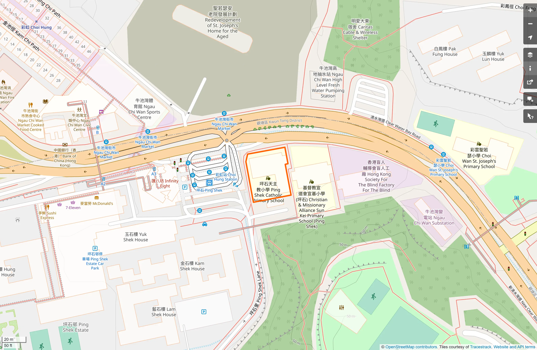 OSM: 坪石天主教小學 Ping Shek Estate Catholic Primary School