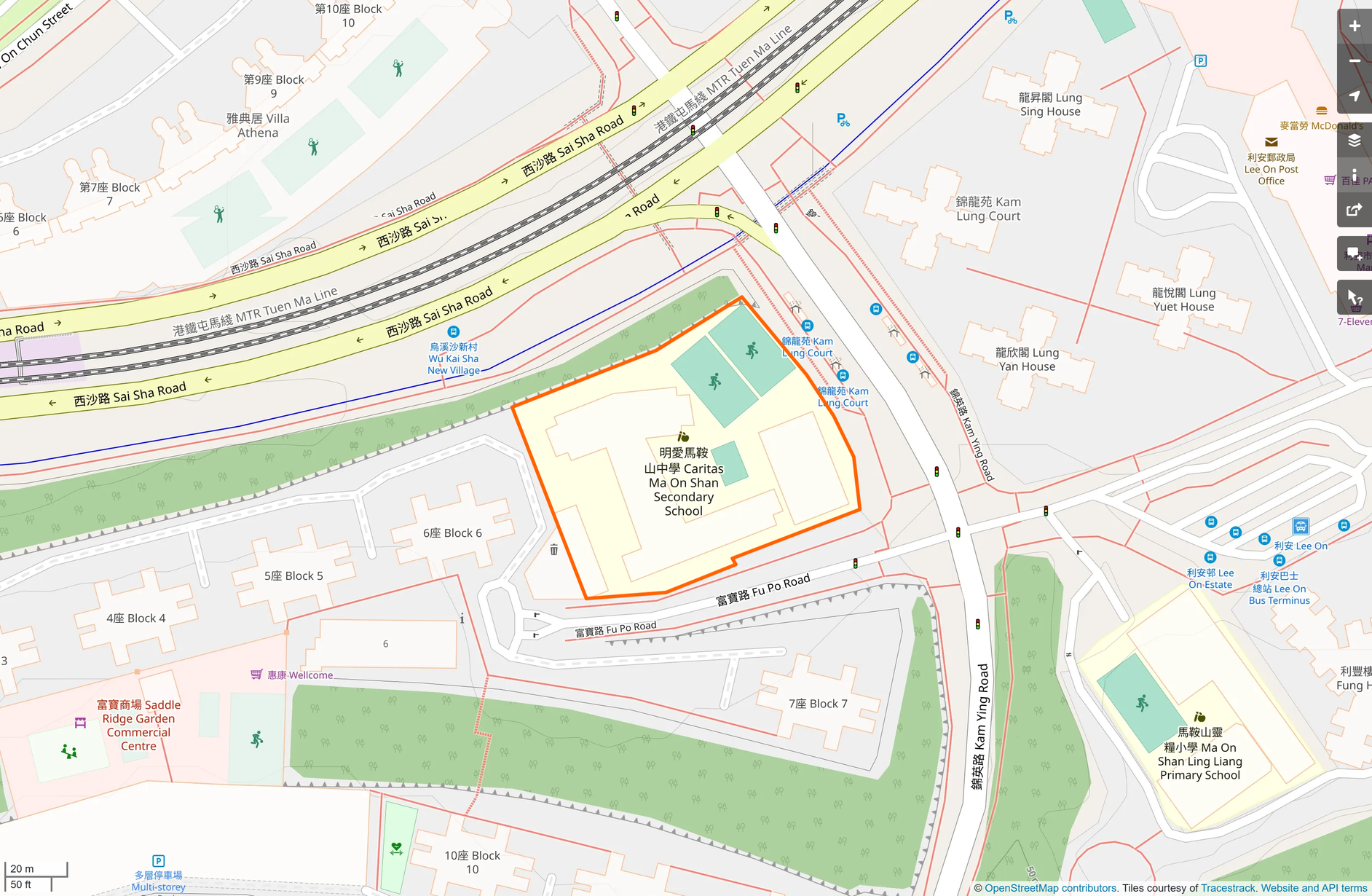 OSM: 明愛馬鞍山中學 Caritas Ma On Shan Secondary School