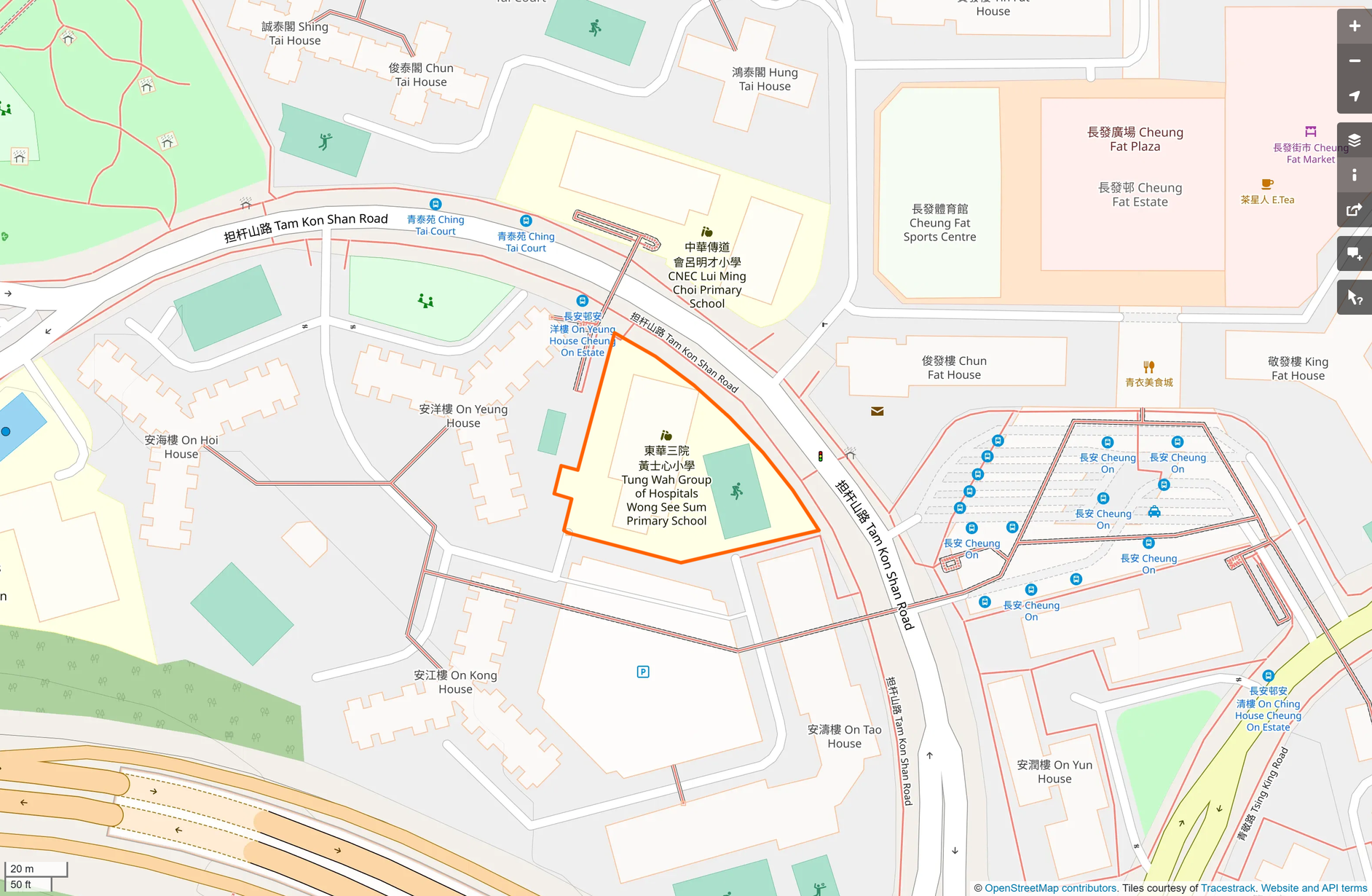 OSM: 東華三院黃士心小學 TWGHs Wong See Sum Primary School
