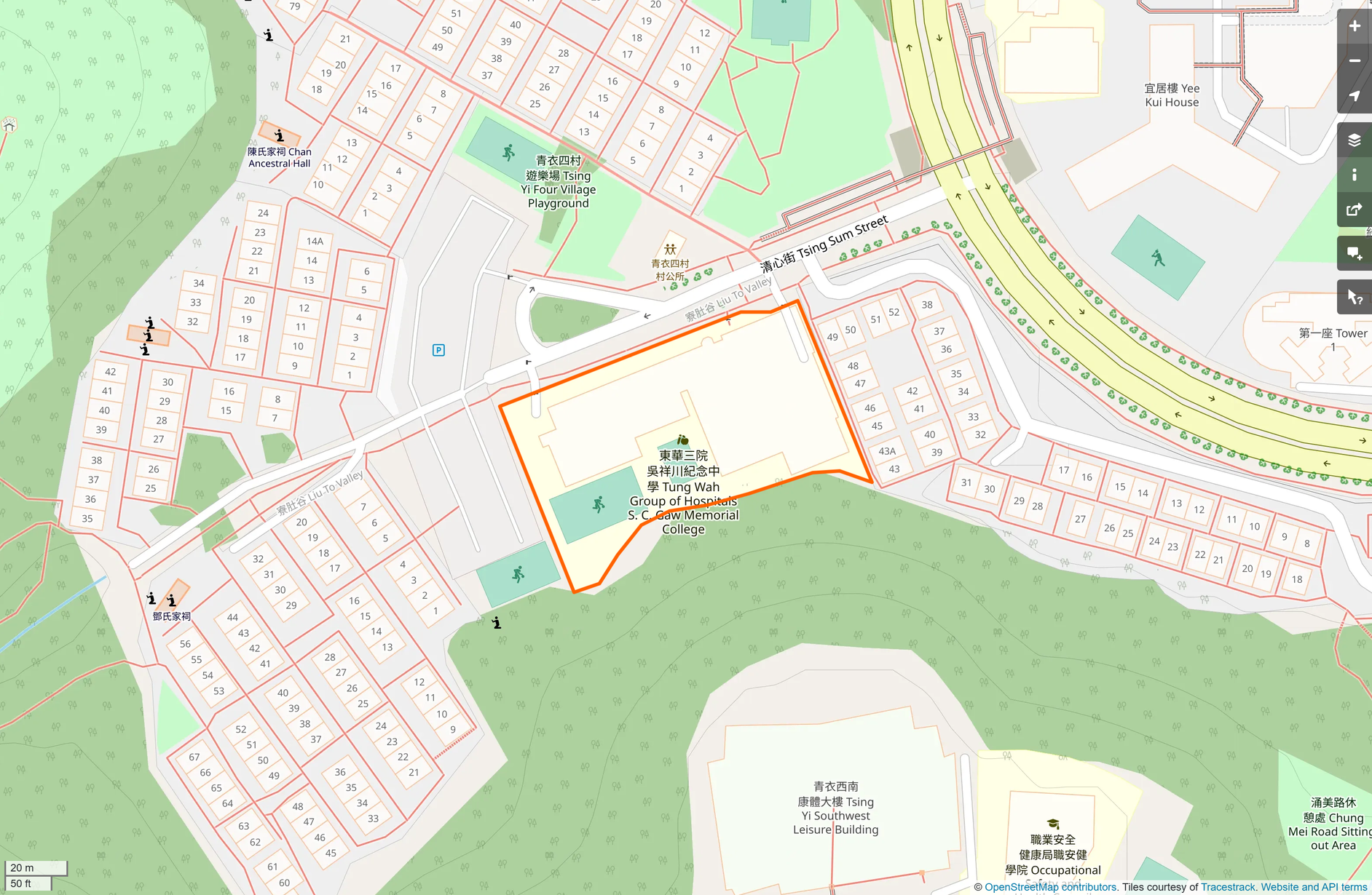 OSM: 東華三院吳祥川紀念中學 TWGHs S C Gaw Memorial College