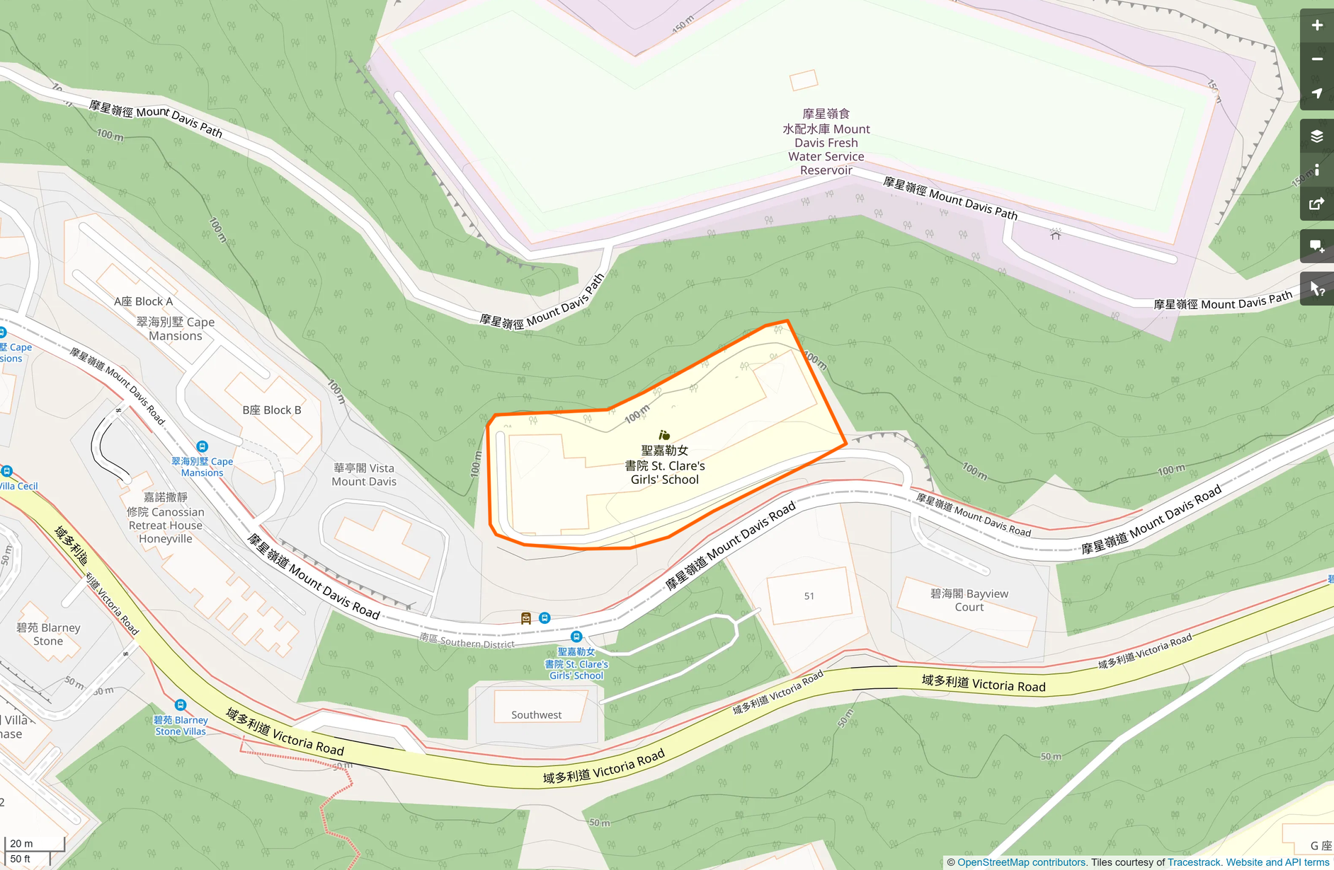 OSM: 聖嘉勒女書院 St. Clare's Girls' School