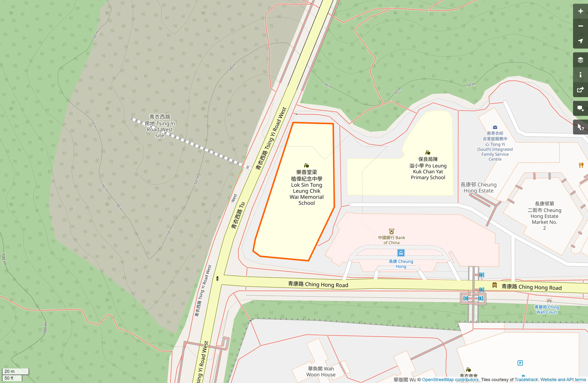 OSM: 樂善堂梁植偉紀念中學 Lok Sin Tong Leung Chik Wai Memorial School