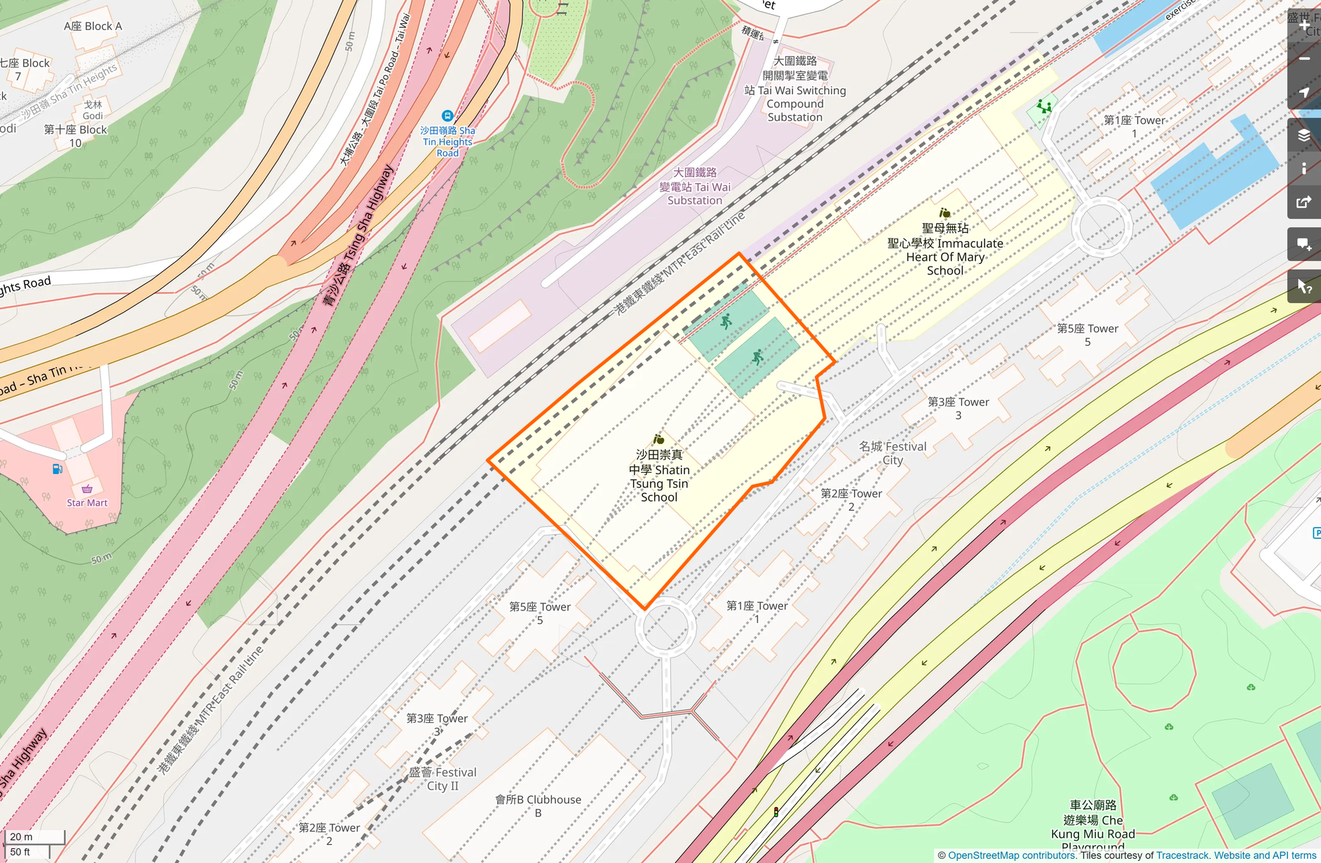 OSM: 沙田崇真中學 Shatin Tsung Tsin Secondary School
