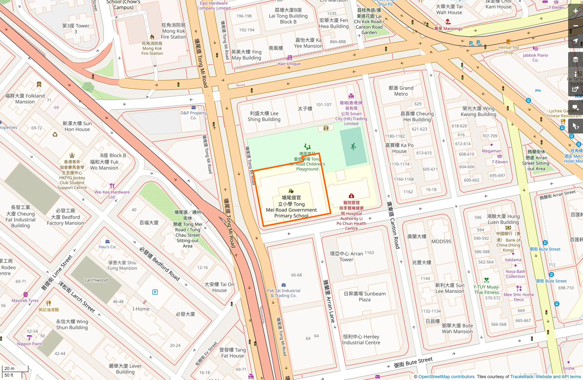 OSM: 塘尾道官立小學 Tong Mei Road Government Primary School
