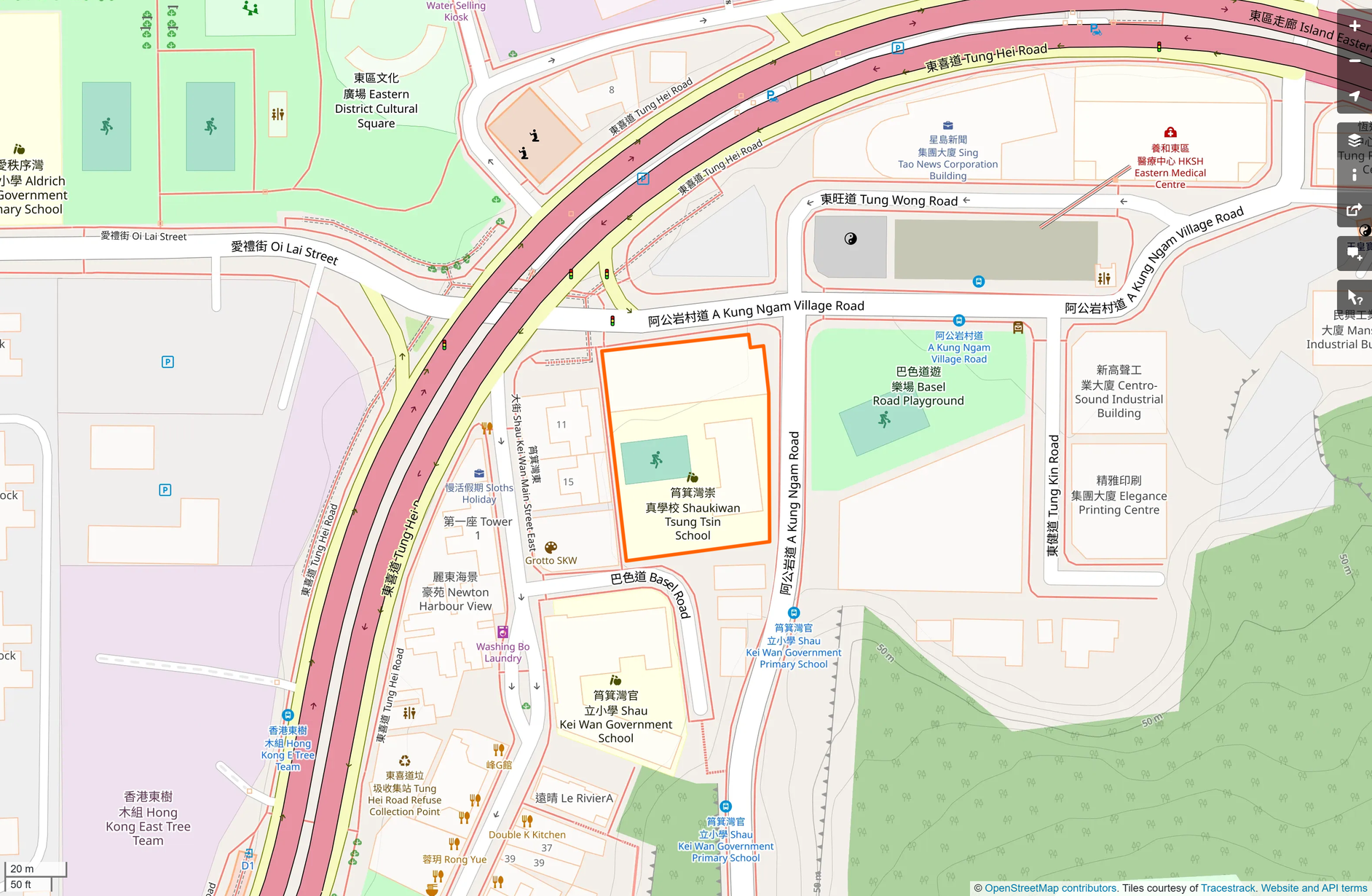 OSM: 筲箕灣崇真學校 Shaukiwan Tsung Tsin School