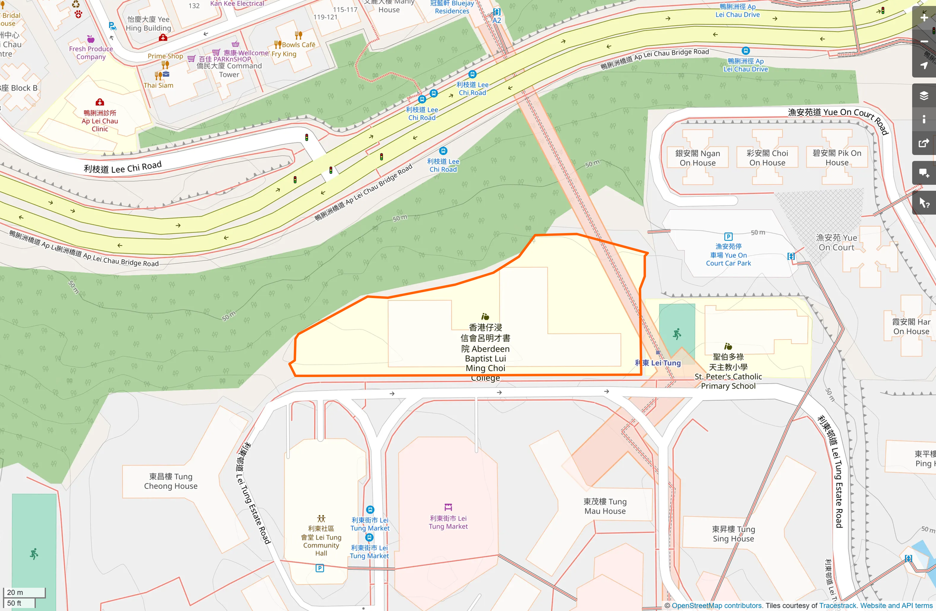 OSM: 香港仔浸信會呂明才書院 Aberdeen Baptist Lui Ming Choi College