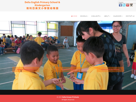 Website Screenshot of Delia English Primary School and Kindergarten