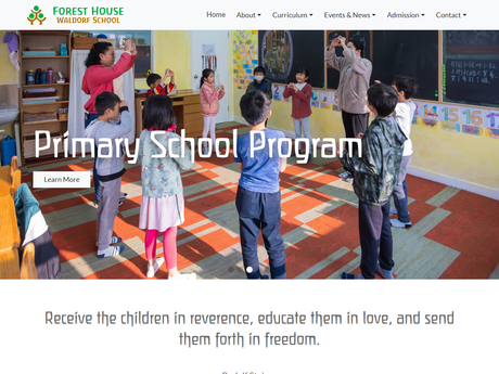 Website Screenshot of Forest House Waldorf School