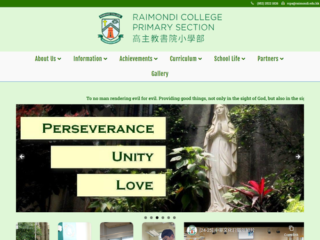 Website Screenshot of Raimondi College Primary Section