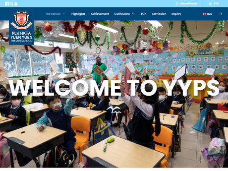 Website Screenshot of PLK HKTA Yuen Yuen Primary School