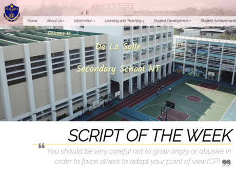 Website Screenshot of De La Salle Secondary School, N.T.