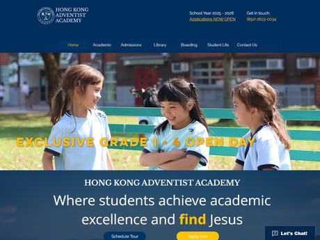 Website Screenshot of Hong Kong Adventist Academy