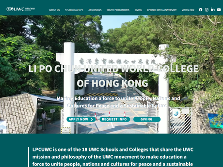 Website Screenshot of Li Po Chun United World College of Hong Kong
