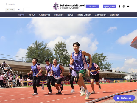 Website Screenshot of Delia Memorial School (Hip Wo No.2 College)