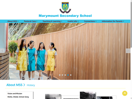 Website Screenshot of Marymount Secondary School