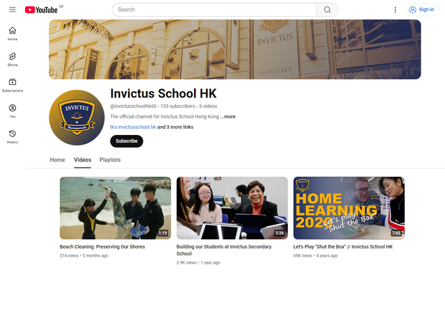 茵維特中學 Youtube 頻道