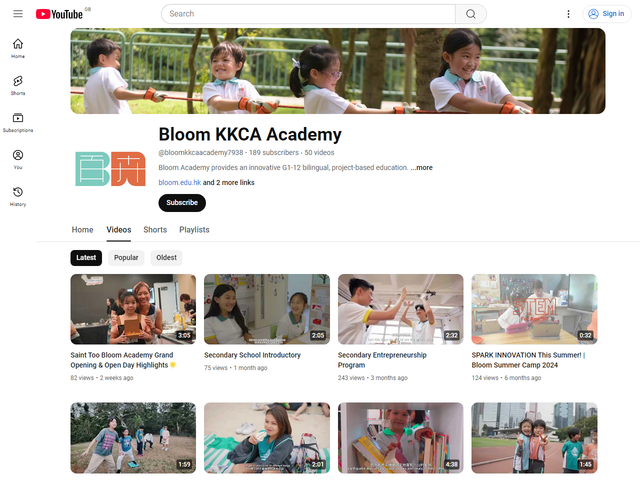 Youtube Channel Screen Shot